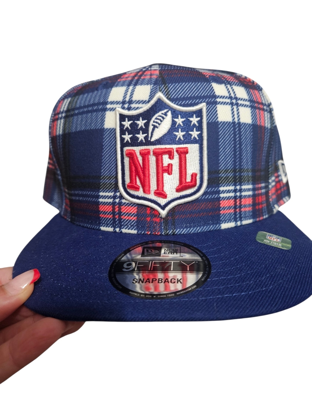 NFL New Era Sideline Statement Plaid Hat 9Fifty Snapback Blue NEW